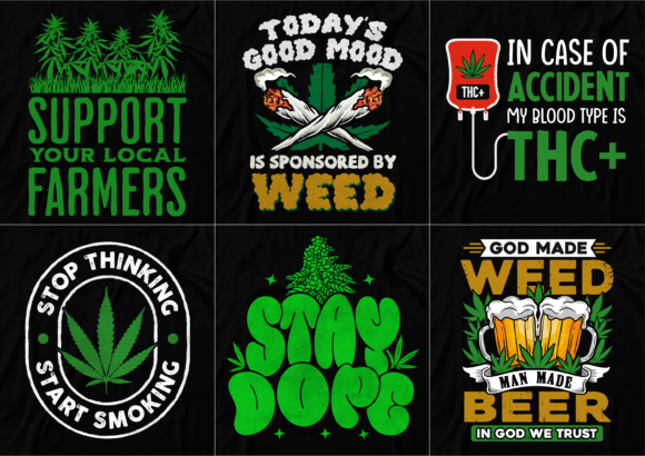 Elevate Your Merch: The 420 Cannabis T-Shirt Design Bundle (V-3)