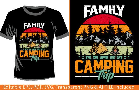 Family Camping Trip T-Shirt Design: Your Ultimate POD Template